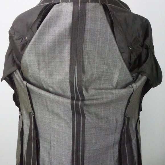 Ring Jacket Gray Wide Striped Silk Blend 2 Pc Suit Jacket Pants Sz 38 BRAND NEW - Picture 8 of 13